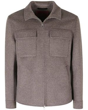 Montecore Zip-Up Flap-Pocket Shirt Jacket - Brown