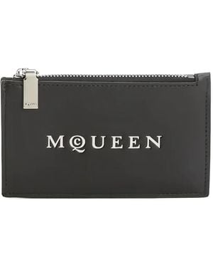 McQueen Pasjeshouder Met Logo-Reliëf - Zwart