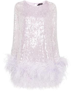 Taller Marmo Vegas Sequinned Mini Dress - Women's - Spandex/elastane/polyester/ostrich Feather - White