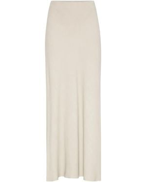 Brunello Cucinelli Bias-Cut Maxi Skirt - White