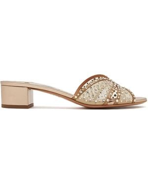 Aquazzura Leather Mules - Natural