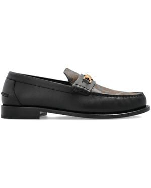 Versace Medusa-Head Leather Loafers - Black