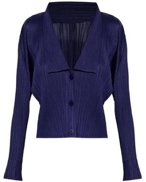 Pleats Please Issey Miyake May Pleated Blouse - Blue