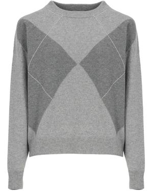 Peserico Jersey De Punto De Rombos - Gris