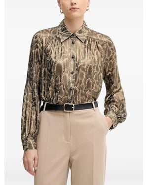 MARC AUREL Snake-Print Shirt - Natural
