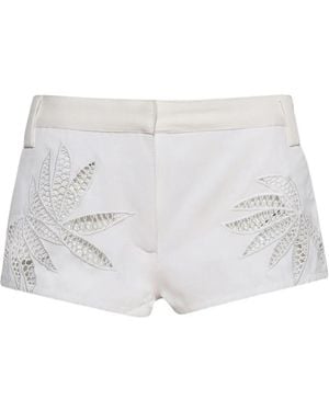 DIOTIMA Short En Coton À Broderies Rider - Blanc
