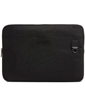 DSquared² Logo-Lettering Laptop Case - Black