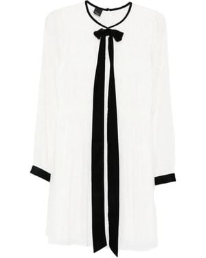 Pinko Bow-Detail Mini Dress - White