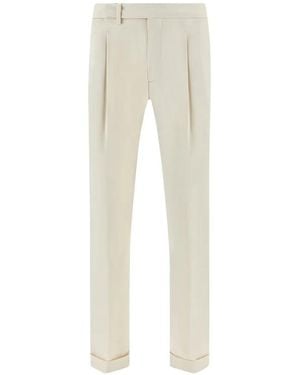 Paul & Shark Double-Pleats Chino Trousers - White