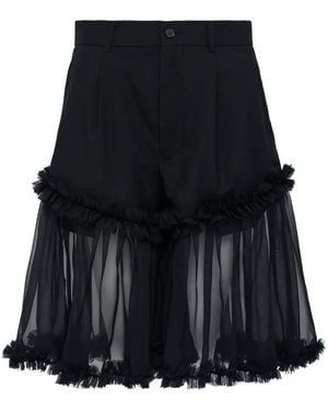 Noir Kei Ninomiya Ruffled Shorts - Black