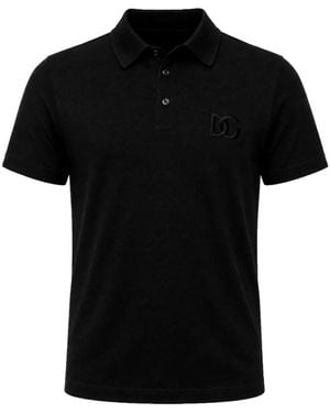 Dolce & Gabbana Polo À Logo Dg En Piqué - Noir