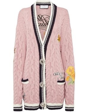 Philipp Plein ケーブルニット カーディガン - ピンク