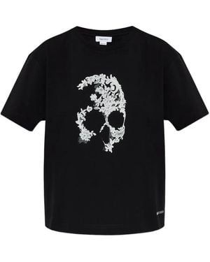 McQueen Skull-Lace T-Shirt - Black
