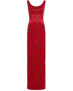 Jenny Packham Abito Lungo Con Perline - Rosso