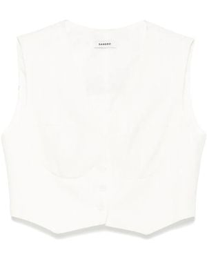 Sandro Pinstriped Top - White