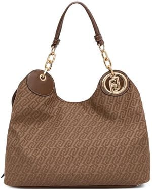 Liu Jo Mittelgroße Satchel-Tasche Aus Jacquard - Braun