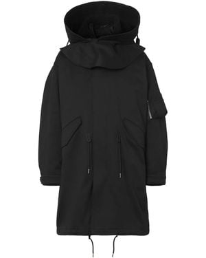 Burberry Parka con logo estampado - Negro