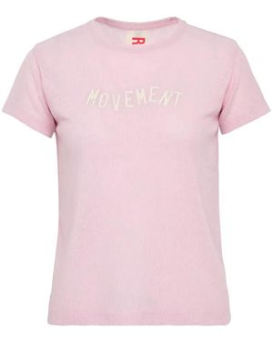 Rally Movement Logo-Appliqué Slim-Fit T-Shirt - Pink