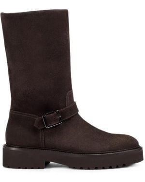 Doucal's Buckled Suede Boots - Brown
