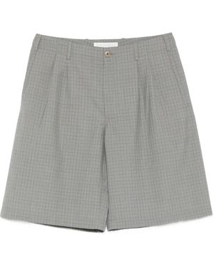 Our Legacy Ponte Check-Pattern Shorts - Grey