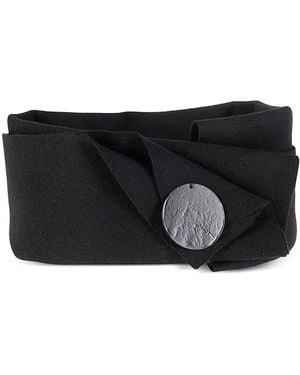 Maria Calderara Appliqué-Detail Scarf - Black