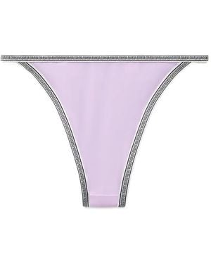 Versace Bragas De Bikini Con Logo Bordado - Morado