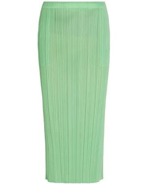 Issey Miyake Pleated Maxi Skirt - Green