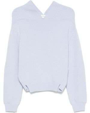 Victoria Beckham Jersey con cuello en V - Blanco