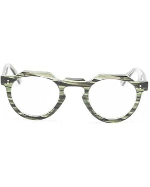 Lesca Crown Panto Brille Mit Geometrischem Gestell - Grau