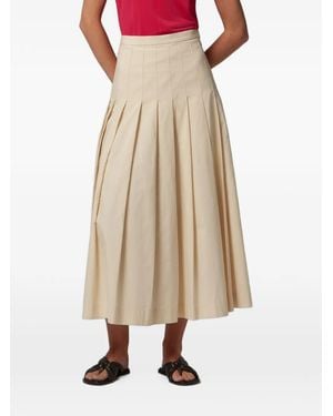 Paul Smith Pleated A-Line Midi Skirt - White
