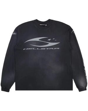 HELLSTAR Logo-Print Long-Sleeve T-Shirt - Blue