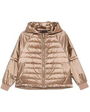 Moorer Hooded Padded Jacket - Natural