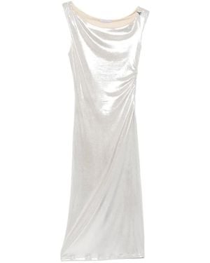 Patrizia Pepe Logo-Detail Midi Dress - White