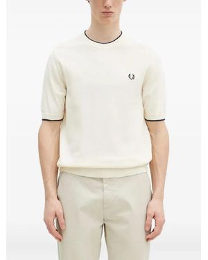 Fred Perry Contrast-Trim T-Shirt - White
