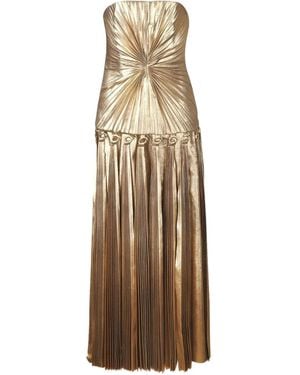 knee length dresses for ladies ACLER (orange/melon) Brayswick pleated strapless midi main image 0