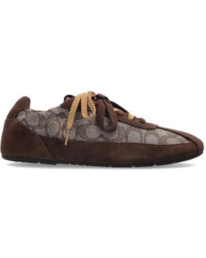 COACH Patterned Calf Leather Trainers - Brown