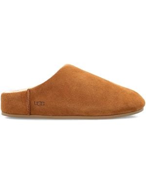UGG Suede Leather Slipper Boots - Brown