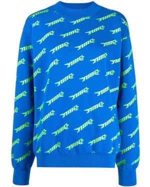 Ambush ロゴインターシャ セーター - ブルー