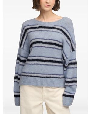 Superdry Brushed Striped Sweater - Gray