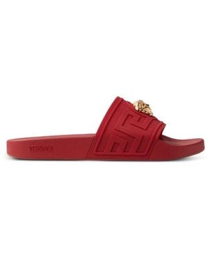 Versace Claquettes La Medusa En Caoutchouc - Red