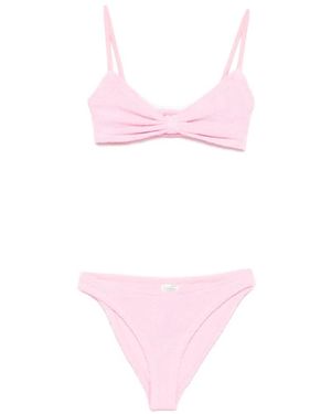 Hunza G Bikini con cuello en V - Rosa