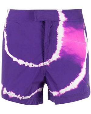 Off-White c/o Virgil Abloh Tie-Dye Printed Shorts - Purple