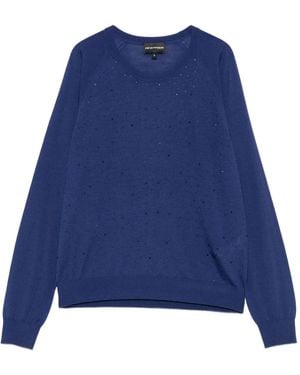 Emporio Armani Embellished Wool Jumper - Blue