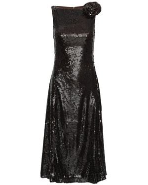ROTATE BIRGER CHRISTENSEN Robe Évasée À Sequins - Black