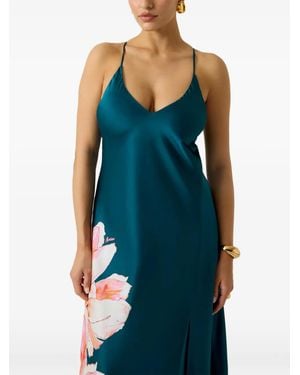 MARCIANO BY GUESS Maxi Floral-Print Dress - Blue