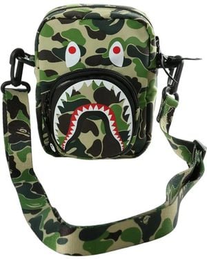 A Bathing Ape Shark Camouflage-Print Shoulder Bag - Green