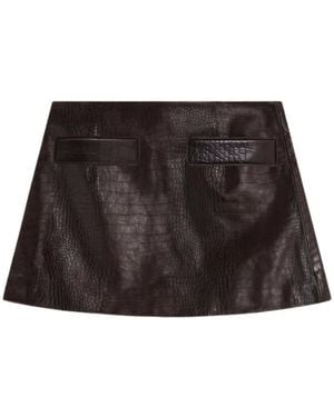 Frankie Shop Rory Croc-Embossed Mini Skirt - Black