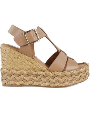 Paloma Barceló Sandalias Olivia con cuña de 110 mm - Neutro