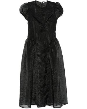 Cecilie Bahnsen Puff-Sleeve Midi Dress - Black