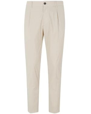 BE ABLE Pleated Slim-Fit Trousers - Natural